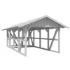 Skan Holz Carport Schwarzwald m. Dachschalung u. Abstellr. 424 x 772 cm Weiß