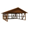 Skan Holz Carport Schwarzwald m. Dachschalung u. Abstellr. C 684 x 772 cm Nuss