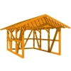 Skan Holz Carport Schwarzwald m. Dachlattung u. Rückwand 424 x 600 cm Eiche
