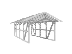 Skan Holz Carport Schwarzwald mit Dachlattung 424 x 772 cm Weiß