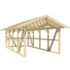 Skan Holz Carport Schwarzwald m. Dachlattung u. Rückwand 424 x 772 cm Natur