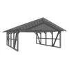Skan Holz Carport Schwarzwald mit Dachlattung 684 x 772 cm Grau