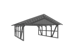 Skan Holz Carport Schwarzwald mit Dachlattung 684 x 772 cm Grau