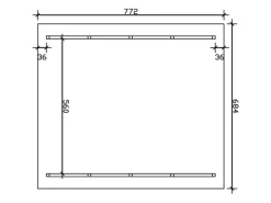 Skan Holz Carport Schwarzwald mit Dachlattung 684 x 772 cm Grau