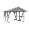 Skan Holz Carport Schwarzwald mit Dachschalung 424 x 600 cm Weiß