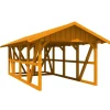 Skan Holz Carport Schwarzwald m. Dachschalung u. Abstellr. 424 x 772 cm Eiche