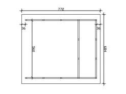 Skan Holz Carport Schwarzwald m. Dachschalung u. Abstellr. C 684 x 772 cm Eiche