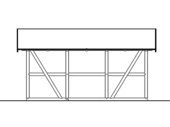 Skan Holz Carport Schwarzwald mit Dachschalung 684 x 600 cm Nuss