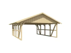 Skan Holz Carport Schwarzwald mit Dachschalung 684 x 772 cm Natur