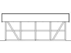 Skan Holz Carport Schwarzwald mit Dachschalung 684 x 772 cm Natur