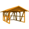 Skan Holz Carport Schwarzwald m. Dachschalung u. Rückwand 424 x 600 cm Eiche