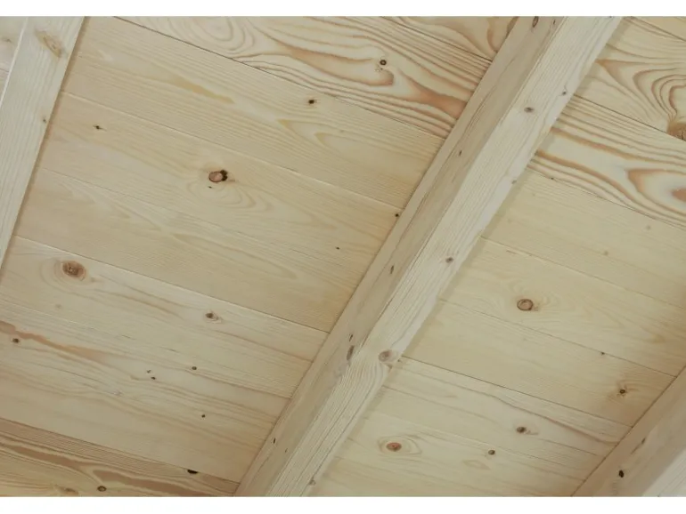 Skan Holz Carport Schwarzwald m. Dachschalung u. Rückwand 424 x 600 cm Eiche