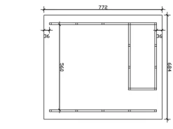 Skan Holz Carport Schwarzwald m. Dachschalung u. Abstellr. B 684 x 772 cm Nuss