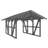 Skan Holz Carport Schwarzwald mit Dachlattung 424 x 600 cm Grau