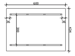 Skan Holz Carport Schwarzwald mit Dachlattung 424 x 600 cm Grau