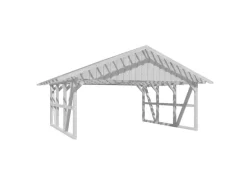 Skan Holz Carport Schwarzwald mit Dachlattung 684 x 600 cm Weiß