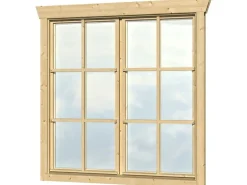Skan Holz Doppelfenster BxH 2 x 57,5 x 123,5 cm für 28 mm Häuser