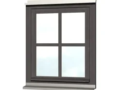 Skan Holz Einzelfenster Rahmenaußenmaß 69,1 x 82,1 cm Schiefergrau