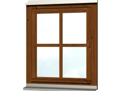 Skan Holz Einzelfenster Rahmenaußenmaß 69,1 x 82,1 cm Nussbaum