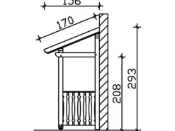 Skan Holz Haustür-Vordach Paderborn 6 Weiß lasiert 336 cm x 156 cm