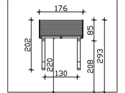 Skan Holz Haustür-Vordach Potsdam 1 Schiefergrau lasiert 176 cm x 156 cm