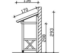 Skan Holz Haustür-Vordach Paderborn 5 Schiefergrau lasiert 336 cm x 156 cm