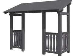 Skan Holz Haustür-Vordach Paderborn 6 Schiefergrau lasiert 336 cm x 156 cm