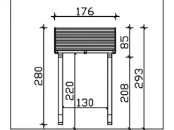 Skan Holz Haustür-Vordach Potsdam 2 Natur 176 cm x 156 cm