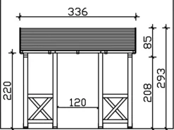 Skan Holz Haustür-Vordach Paderborn 5 Weiß lasiert 336 cm x 156 cm