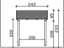 Skan Holz Haustür-Vordach Paderborn 2 Nussbaum lasiert 242 cm x 156 cm