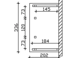 Skan Holz Haustür-Vordach Paderborn 8 Weiß lasiert 336 cm x 202 cm