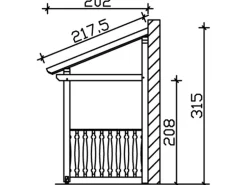Skan Holz Haustür-Vordach Paderborn 8 Weiß lasiert 336 cm x 202 cm