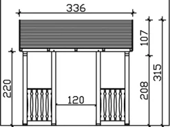 Skan Holz Haustür-Vordach Paderborn 8 Weiß lasiert 336 cm x 202 cm