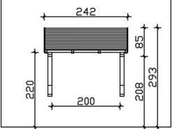 Skan Holz Haustür-Vordach Paderborn 1 Schiefergrau lasiert 242 cm x 156 cm