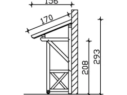 Skan Holz Haustür-Vordach Potsdam 3 Natur 176 cm x 156 cm