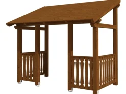 Skan Holz Haustür-Vordach Paderborn 8 Nussbaum lasiert 336 cm x 202 cm