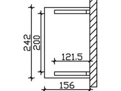 Skan Holz Haustür-Vordach Paderborn 1 Nussbaum lasiert 242 cm x 156 cm