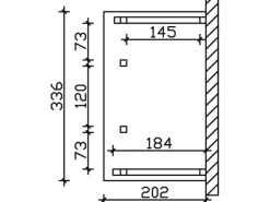 Skan Holz Haustür-Vordach Paderborn 8 Eiche hell lasiert 336 cm x 202 cm