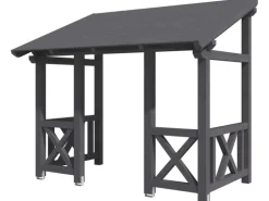 Skan Holz Haustür-Vordach Paderborn 7 Schiefergrau lasiert 336 cm x 202 cm