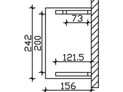 Skan Holz Haustür-Vordach Paderborn 3 Schiefergrau lasiert 242 cm x 156 cm