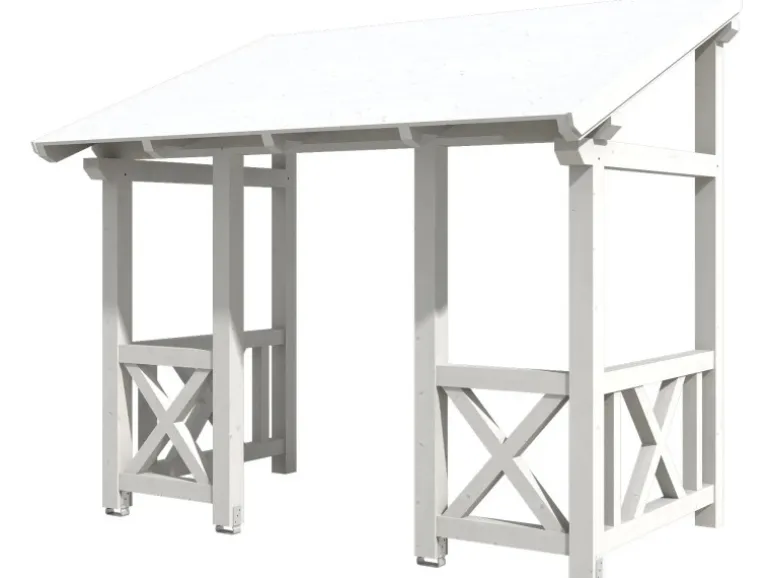 Skan Holz Haustür-Vordach Paderborn 7 Weiß lasiert 336 cm x 202 cm