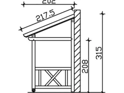 Skan Holz Haustür-Vordach Paderborn 7 Weiß lasiert 336 cm x 202 cm