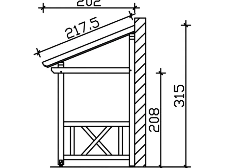 Skan Holz Haustür-Vordach Paderborn 7 Weiß lasiert 336 cm x 202 cm