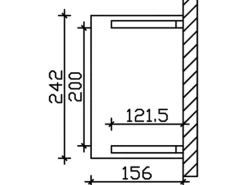 Skan Holz Haustür-Vordach Paderborn 2 Schiefergrau lasiert 242 cm x 156 cm