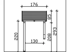 Skan Holz Haustür-Vordach Potsdam 3 Nussbaum lasiert 176 cm x 156 cm