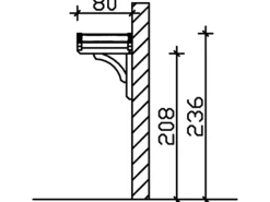 Skan Holz Haustür-Vordach Rostock 1 Nussbaum lasiert 174 cm x 80 cm