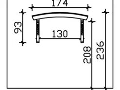 Skan Holz Haustür-Vordach Rostock 1 Schiefergrau lasiert 174 cm x 80 cm
