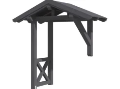 Skan Holz Haustür-Vordach Siegen 3 Schiefergrau lasiert 247 cm x 116 cm