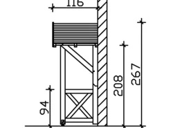 Skan Holz Haustür-Vordach Siegen 3 Schiefergrau lasiert 247 cm x 116 cm