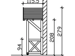 Skan Holz Haustür-Vordach Stralsund 3 Eiche hell lasiert 289 cm x 116 cm